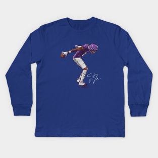 Justin Jefferson Superstar Pose Kids Long Sleeve T-Shirt